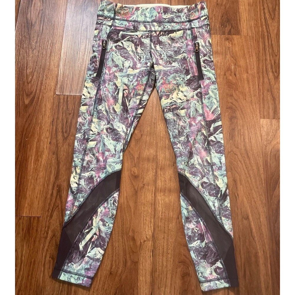Lululemon Inspire Tight II Luxtreme Mesh Iridescent Multi Naval Blue Womens Sz 6